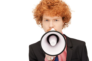 Image showing man with megaphone