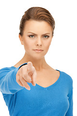 Image showing businesswoman pointing her finger