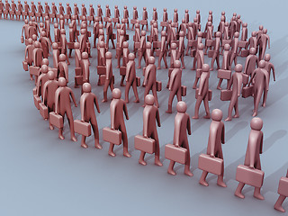 Image showing 3d people walking in a line.