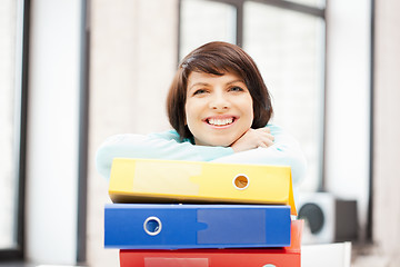 Image showing woman with folders