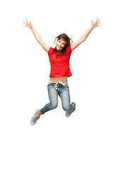 Image showing jumping teenage girl