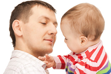 Image showing happy father with adorable baby