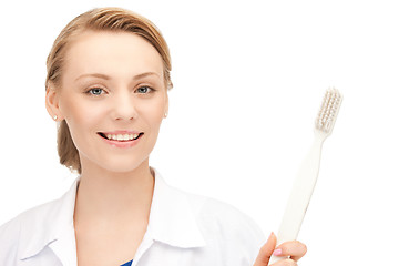 Image showing doctor with toothbrush