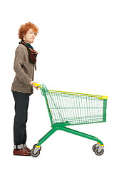 Image showing man with shopping cart