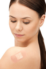 Image showing beautiful woman with plaster