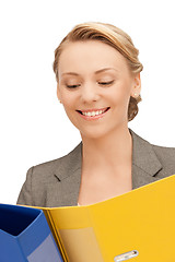 Image showing woman with folders