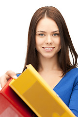 Image showing woman with folders