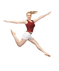 Image showing jumping sporty girl