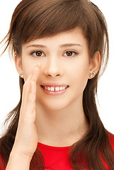 Image showing teenage girl whispering gossip