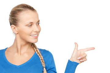 Image showing businesswoman pointing her finger