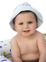 Image showing Baby taking a bath