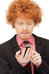 Image showing handsome man with cell phone