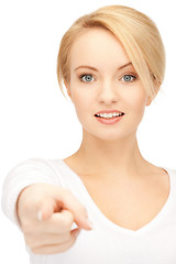 Image showing  businesswoman pointing her finger