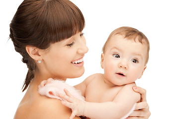 Image showing happy mother with adorable baby