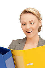 Image showing woman with folders