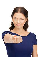 Image showing businesswoman pointing her finger