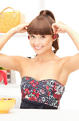 Image showing beautiful woman in the kitchen