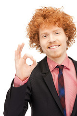 Image showing handsome man showing ok sign