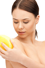 Image showing beautiful woman with sponge