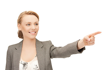 Image showing businesswoman pointing her finger