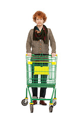 Image showing man with shopping cart