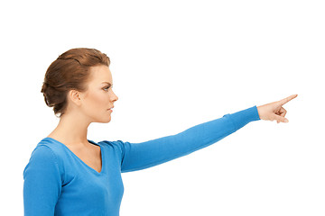 Image showing businesswoman pointing her finger