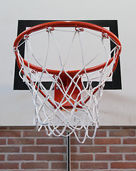 Image showing Basket in a old school gym