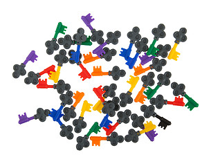 Image showing Many small keys, each with a different color