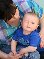 Image showing Mother playing with her baby