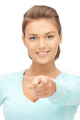 Image showing businesswoman pointing her finger