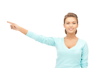 Image showing businesswoman pointing her finger