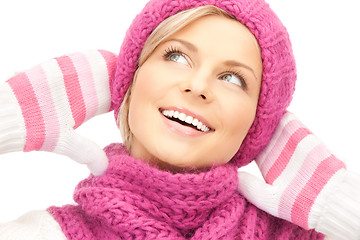 Image showing beautiful woman in winter hat