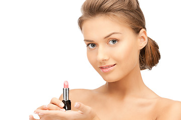 Image showing beautiful woman with lipstick