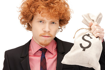 Image showing man with dollar signed bag