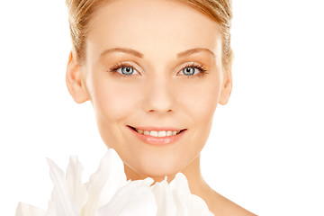 Image showing beautiful woman with madonna lily