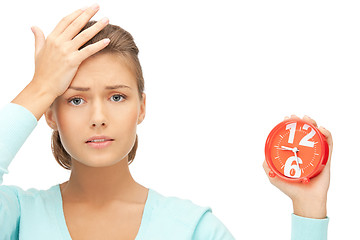 Image showing woman holding alarm clock