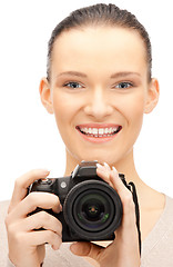 Image showing teenage girl with digital camera