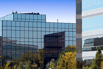 Image showing Mirrored Business Buildings