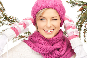 Image showing beautiful woman in winter hat