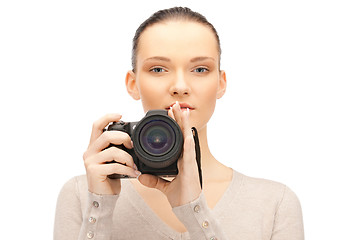 Image showing teenage girl with digital camera