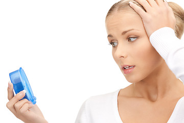 Image showing woman holding alarm clock