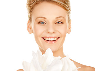 Image showing beautiful woman with madonna lily