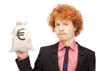 Image showing man with euro signed bag