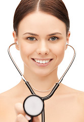 Image showing attractive female doctor with stethoscope