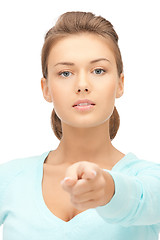 Image showing businesswoman pointing her finger