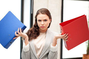 Image showing woman with folders