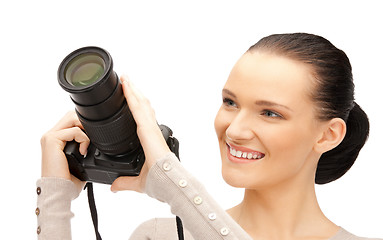 Image showing teenage girl with digital camera