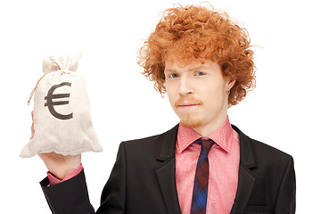 Image showing man with euro signed bag