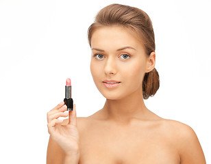 Image showing beautiful woman with lipstick