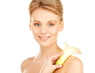 Image showing beautiful woman with calla flower